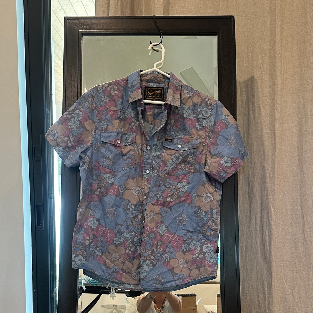 Howler Brothers Floral Short-Sleeve Button Shirt - Blue Multi